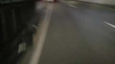 guy on bike screaming "sex" in tunnel