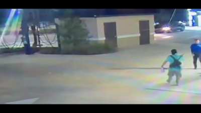 Horny gas station worker aggressively humps axe wielding maniac.