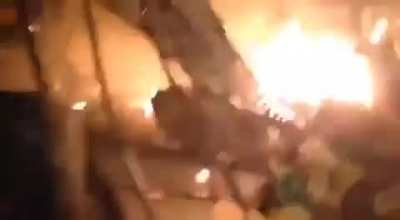 Ukrainian citizens using Molotov cocktails to stop Russian invaders
