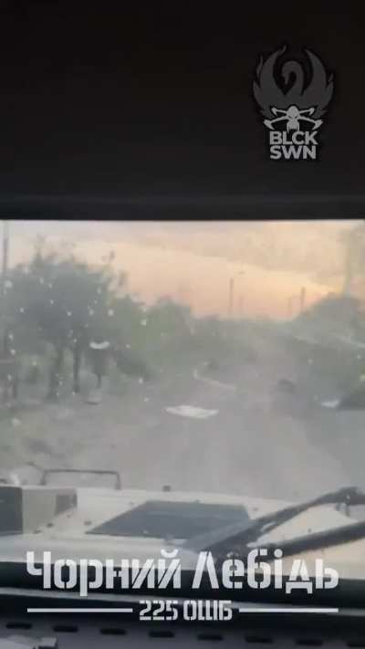 Ukrainian "Kozak" armored vehicle on the way to a position in Chasiv Yar takes a hit from a Russian FPV drone and continues driving