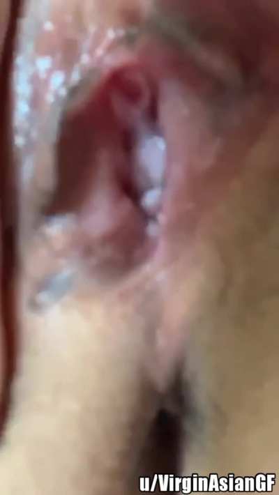 Watch with sound to hear me say "hello" with my tight Japanese pussy...