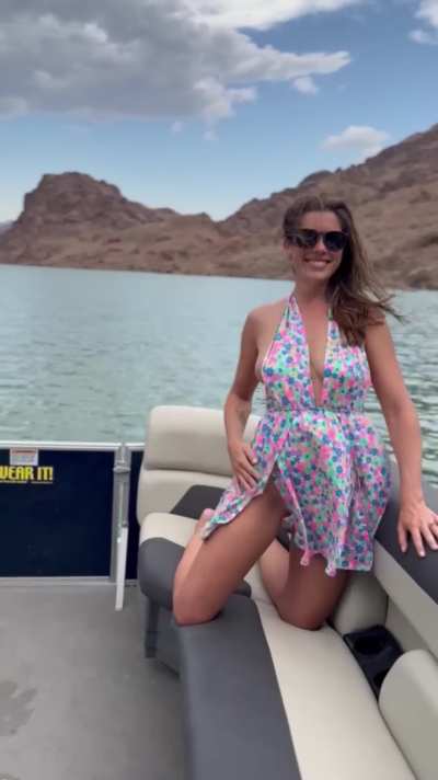 This dress was definitely the perfect outfit for our boat day with friends