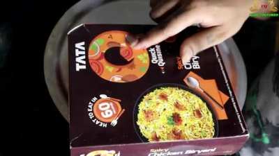 Most Disgusting Biryani Ever | Tata Q Ready To Eat Biryani Review | Tata Q | Lets Try Out.. Hi Guys!! Today I tasted Most disgusting biryani ever!!! It's a Tata Q product. From a range of ready to eat food in India , Indian ready to eat meals , I