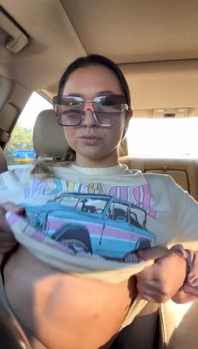 Tits out while driving cause I don't tust airbags lol (drop)
