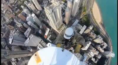 Aviation obstruction lighting work performed at 1450 feet