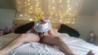 Throating my cock while sitting on my face