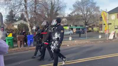 Portland Red House (#1): Antifa/BLM squatters build new "autonomous zone" at infamous Red House. Police try to evict and are violently repelled by anarcho-Democrats with paint balloons, home-made caltrops.