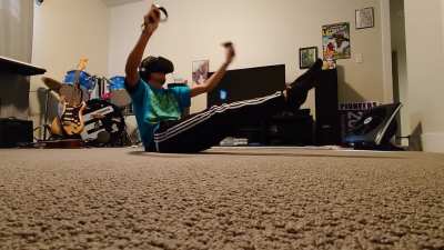 Ever wanted Beat Saber to be a core workout?