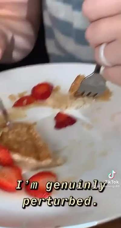Eating pancakes