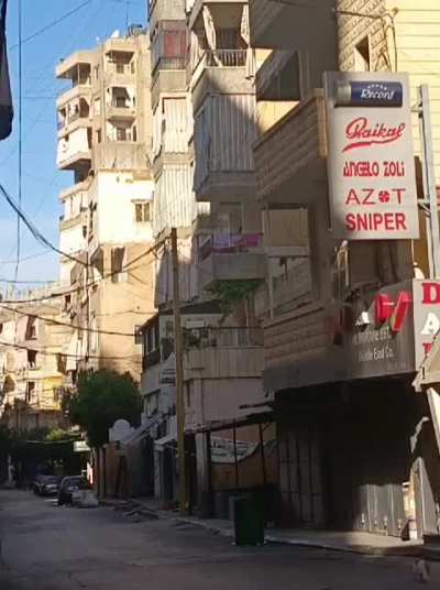 A guy moves a group of cats away from a building threatened with bombing moments before strike in Beirut