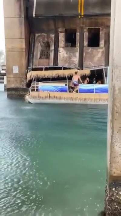 Florida man ties off on a drawbridge