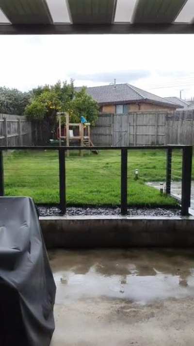 Hailing on and off in my backyard