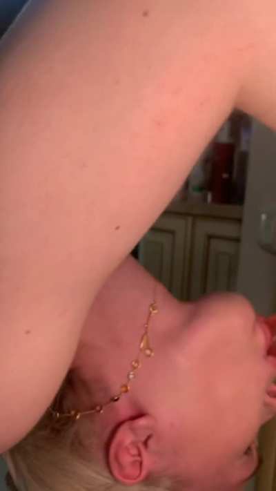 Horny blonde