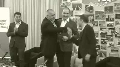 Don Corleone is a noob. This mafia boss has a whole country. "GERB" minions kissing the hand of Boiko Borisov.