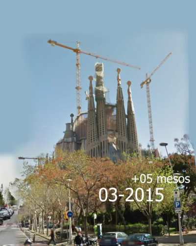 Sagrada Fam&iacute;lia construction time-lapse I've made
