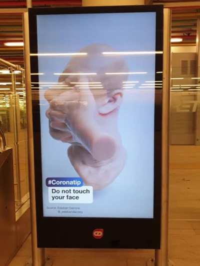 This Corona advert in my local train station really bothers me D=