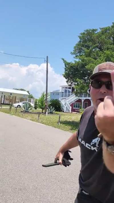 Forklift driver drives heavy load with heavy machinery thru private residence yard tears up grass then threatens to smash skull and knock head in then attempts a missed punch. Before cam he's on a "fuck you voted for biden rage" despite no political motiv