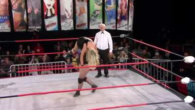 Toni Storm fireman carried by Sammi Baynz