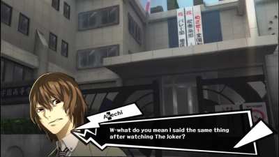 "Goro Akechi forces you to talk about Morbius after class" by oblong gamer