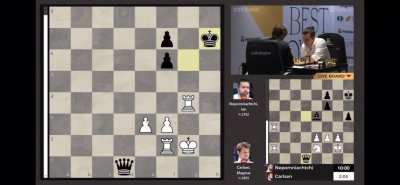Danny Rensch (2402), Robert Hess (2591), and Fabiano Caruana (2792) struggle to find Stockfish14&rsquo;s line (mate in 21)
