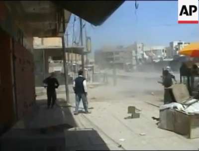 Iraqi insurgent attack Coalition Forces position in Ramadi,2006.
