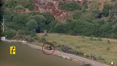 Hezbollah targeting an IDF vehicle with ATGM - jun 13 - 2024