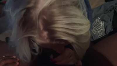 Horny Blonde Can&rsquo;t Wait to Feel Daddy&rsquo;s Big Black Dick in Her Throat