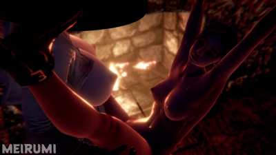 Lady Dimitrescu ties up Claire Redfield