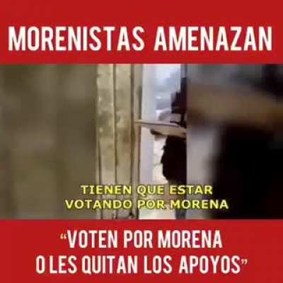 Los serviles de la naci&oacute;n comprando votos con despensas y amenazando a la gente