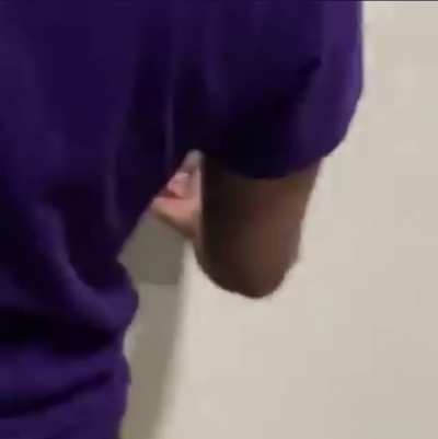 Catching nut in the mall bathroom