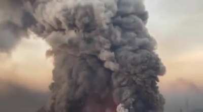 South African riots burning down a mall because of former president Jacob Zuma's arrest for corruption claims.