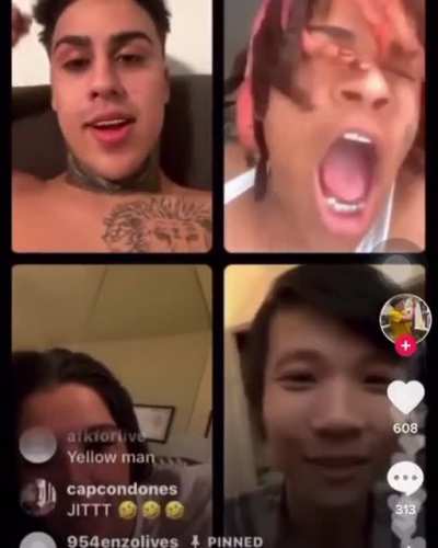 Asian guy is racially made fun of on IG live