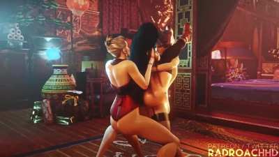 Tifa, Futa Scarlet &amp; Madam M (RadRoachHD) [Final Fantasy 7]