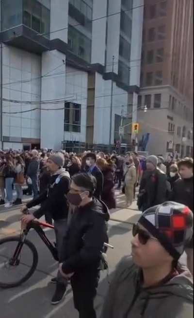 The 11th hour on the 11th day of the 11th month Canadians come together and for 1 minute we stop and freeze what we're doing and Remember. Toronto, ON.