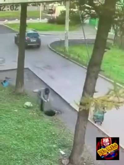 Manhole covers weigh 250 pounds and she just threw that thing like it was nothing