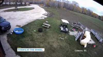checking the cameras to see which kid lied about crashing into the car