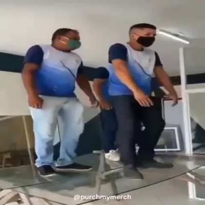 Mexicans dancing on glass