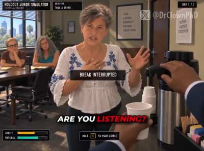 First gameplay trailer for "Holdout Juror Simulator."