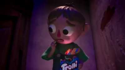 An ad for the candy company Trolli. Pretty damn cursed