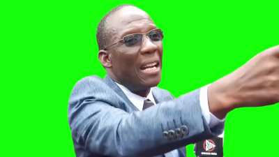 African Man saying "CORRUPTION IS NOT BAD!" Green Screen Meme Template