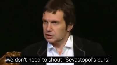 Vladimir Solovyov speaking at the Moscow Arts Theatre in 2008: A war against Ukraine would be &ldquo;the most terrible crime you can think of&rdquo;
