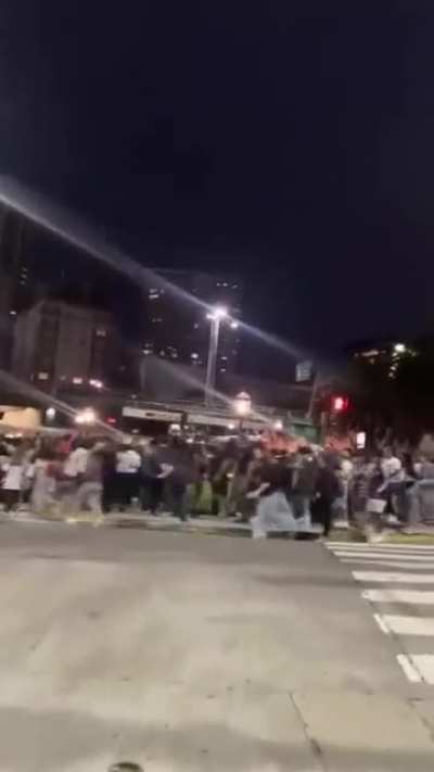 Crowd running for underground shelter Tel Aviv