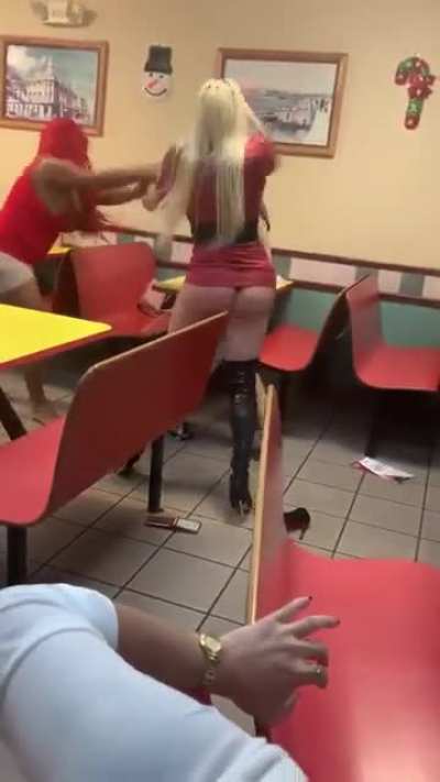 Homophobic dudes get recked by a pair of women in a Miami Pizza joint after calling them names and being pricks