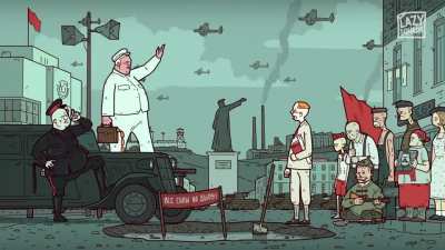 Аниматор Lazy Square &mdash; автор артхаусной версии &laquo;Симпсонов&raquo; в России &mdash; нарисовал сатирический таймлапс мультфильм: &laquo;1000 лет вокруг дыры в дороге за 50 секунд&raquo;.