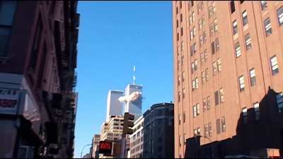Seconds before the first plane hit the North Tower. September 11, 2001