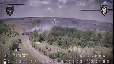 The forces of the "Perun" unit 42nd OMBr destroyed a Russian tank in the area of ​​the Murom settlement in the Shebekinsky district of the Belgorod region
