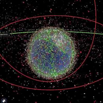 A visualization of all publicly registered satellites.