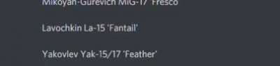 Name every jet fighter.