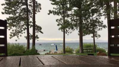 Rain, thunder, and light hail in East Lake Tahoe. It&rsquo;s my first thunderstorm, I&rsquo;m way too exited!