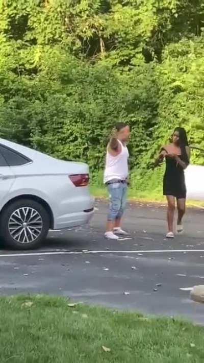 Wife sets Husband's car on fire